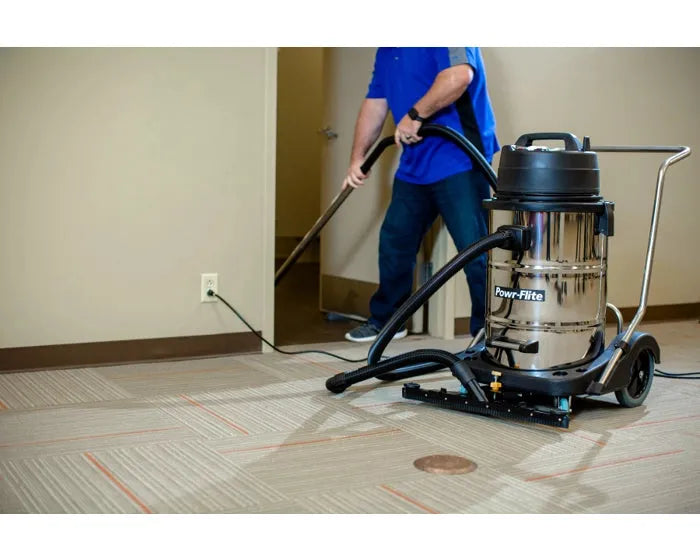 Powr-Flite 20 Gallon Wet Dry Vacuum, Dual Motor with Stainless Steel Tank (PF57)